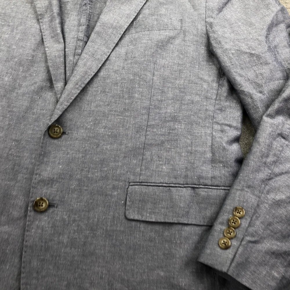 J.Crew Ludlow Blazer Mens 44R Blue Cotton Linen Baird McNutt Slim Sport Coat
